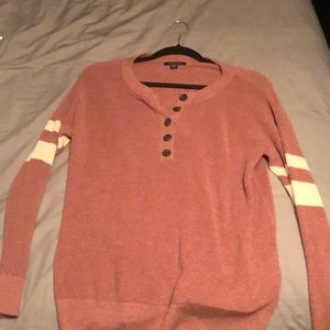 Pink and white American eagle Henley